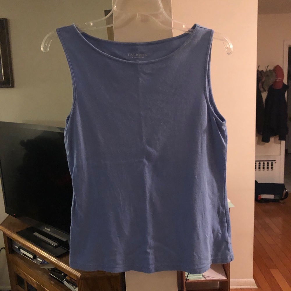 Boat neck cornflower blue shell